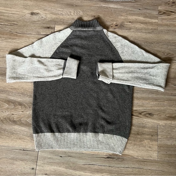 Men's Charcoal and Light Gray Zip-Up Sweater - Picture 5 of 5